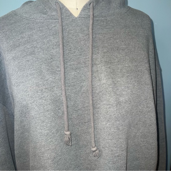 Wild Fable Heather Gray Basic Hoodie XXL cropped hoodie with strings‎ - Picture 6 of 8